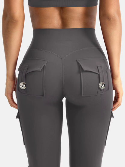 Essential Women'S Fitness Pants: High-Waisted Flared Workout Pants with Pockets, Shaping and Tummy-Control Fitness Pants.