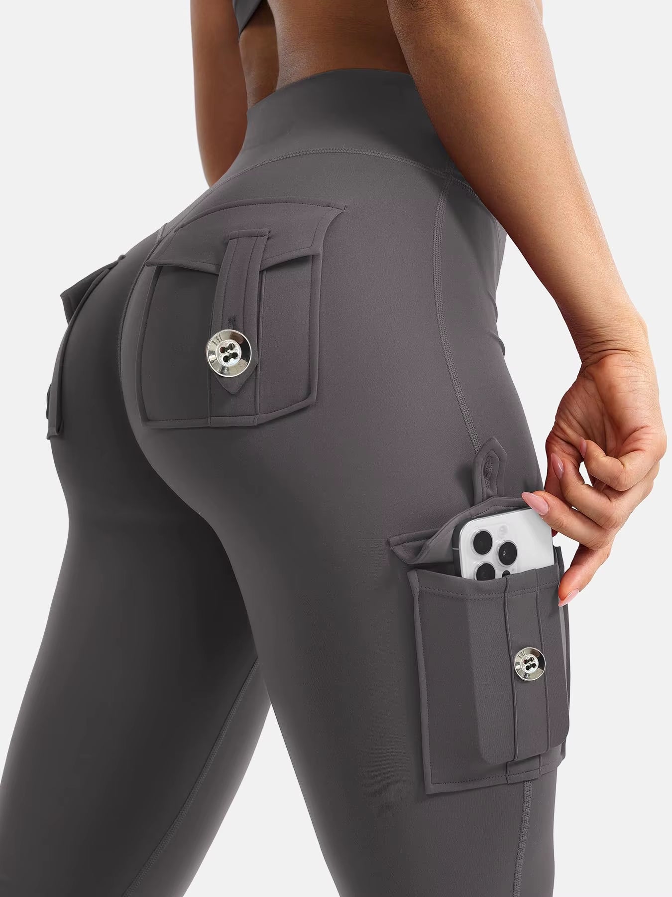 Essential Women'S Fitness Pants: High-Waisted Flared Workout Pants with Pockets, Shaping and Tummy-Control Fitness Pants.